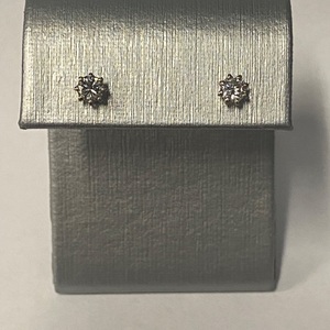  14K White Gold Diamond Stud Earrings – .40ctw Brilliant Round Pair