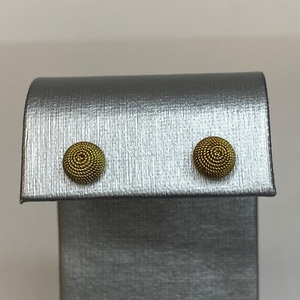  18KT Yellow Gold Woven Rope Dome Stud Earrings