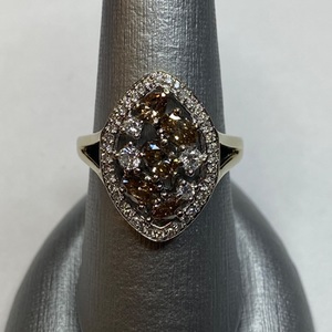 Le Vian® Chocolate & Vanilla Diamond Halo Ring – 1.57 CTW, 18K Gold